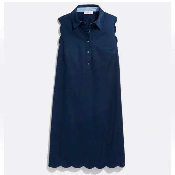 Vineyard Vines Margo Shirt Dress - Blue Size 8 - Picture 4 of 5